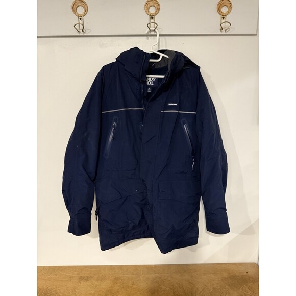 Lands' End Squall Mens Blue Hooded Waterproof Winter Jacket Parka Sz Medium Coat